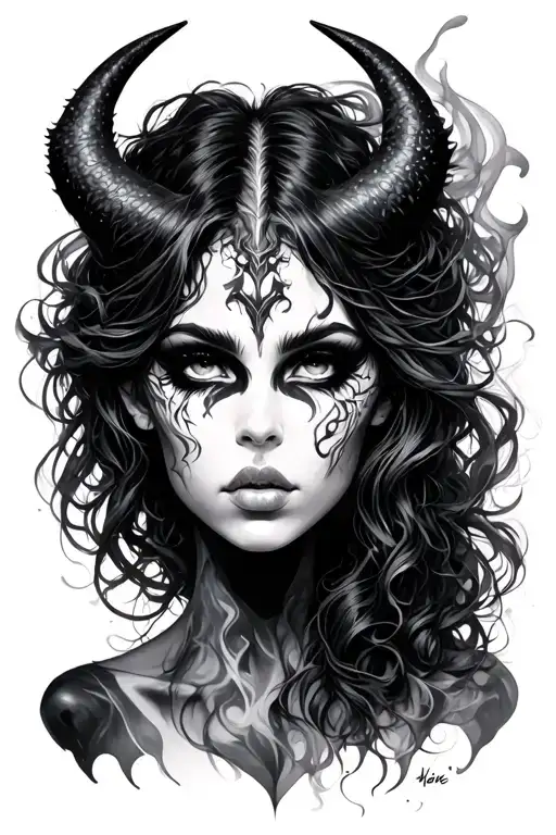 Smoke Girl Face Demon