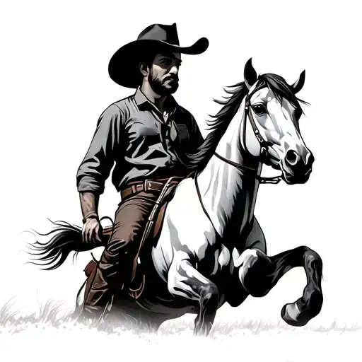 Cowboy On A Horse
