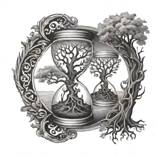 Hourglass With A Tree Of Life Inside