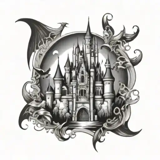 Gothic Disney Castle Floating