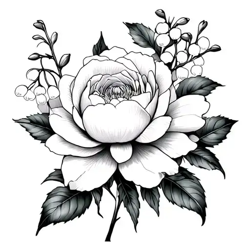 Minimalist Boutique Peony Rose And Lily Of The Valley