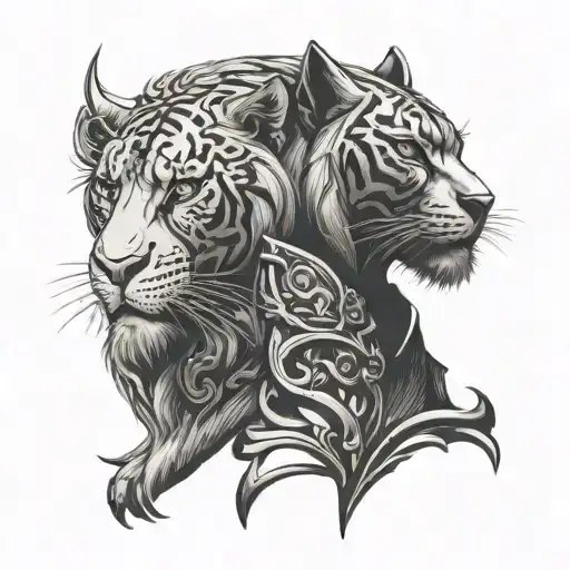 Leo And Panther And Warrior Knight