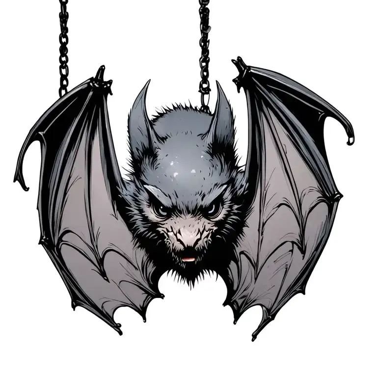 Bat Hanging Upside