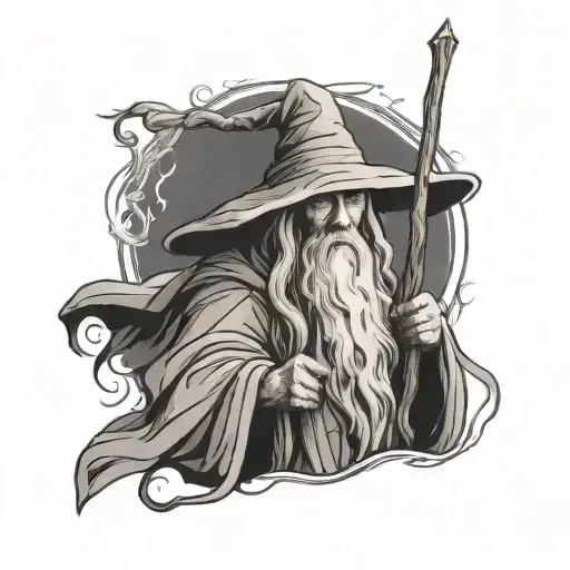Gandalf With Sword And Staff