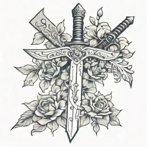 Sword With Flowers Growing