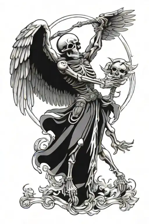 Skeleton With Saint Michael