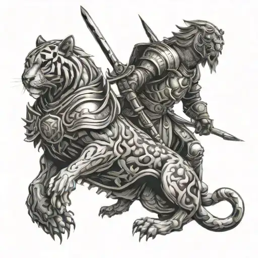 Leon And Panther And Warrior Knight