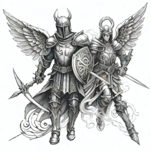 Warrior Knight And An Angel