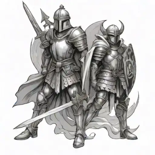 Warrior Knight And An Angel