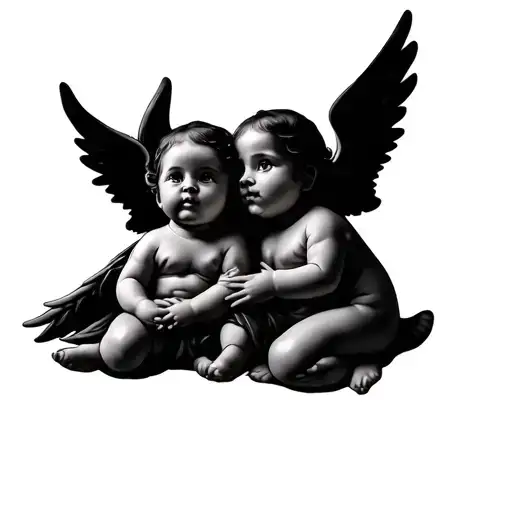 Three Small Simple Baby Angels