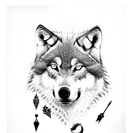 Wolf With Runes