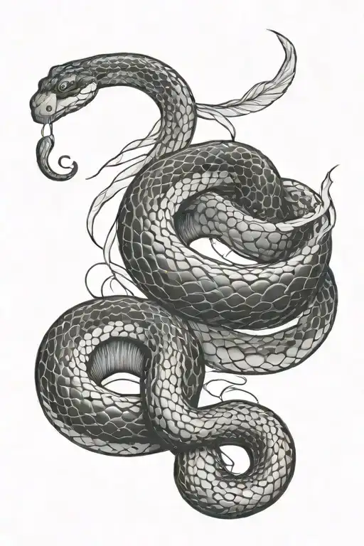 Snake Passing Through Apple