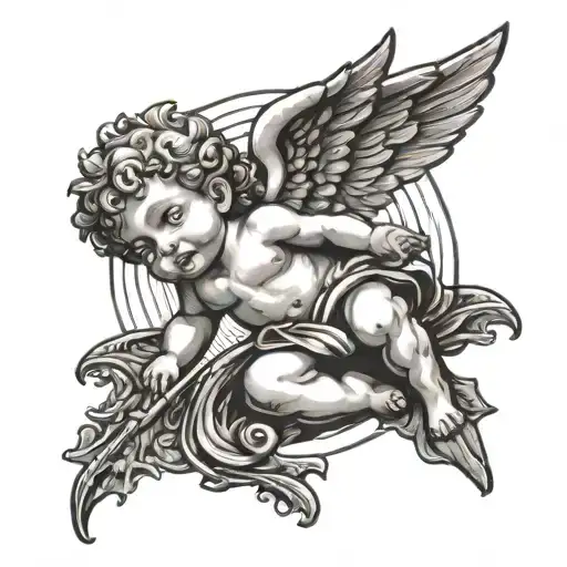 Cherub Sun Rays Radiating