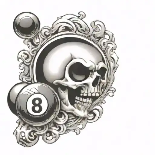 8 Ball With Skull