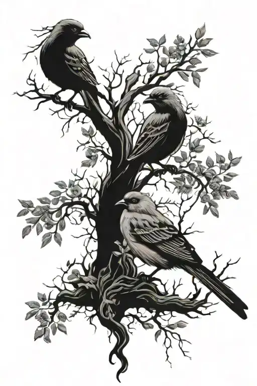 Tree's 2 Birds For My Dead Grandparantes Lovely Aesthetic
