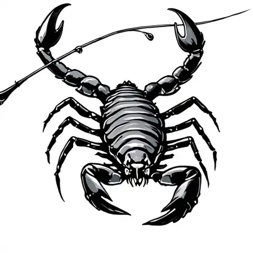 Scorpion And Fishing And Post