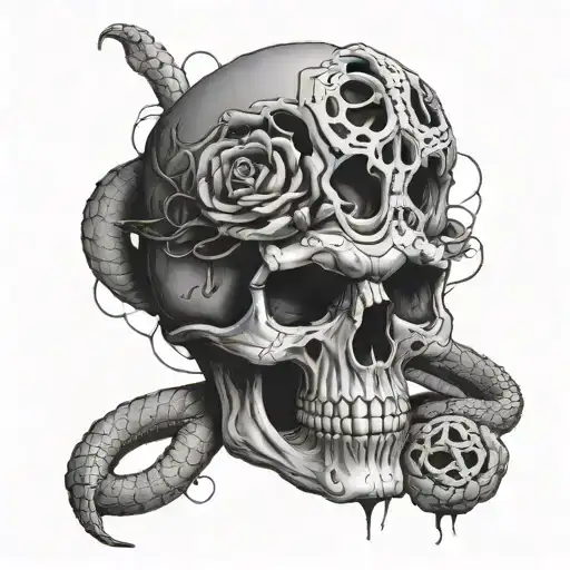 Snake And Skull