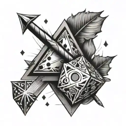 North Arrow And Dice Symbolizing The Gamble