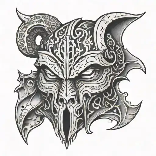 Create A Nordic Style Tattoo Design Similar To God Of War Baldur's Tattoo Without Any Animals In It