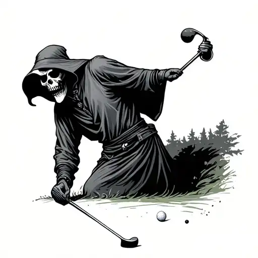 Grim Reaper Playing Golf