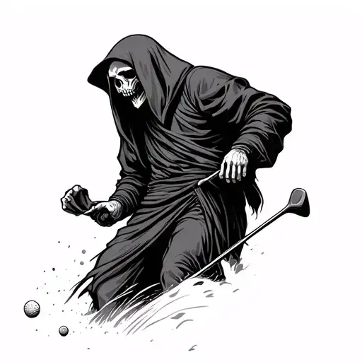 Grim Reaper Playing Golf