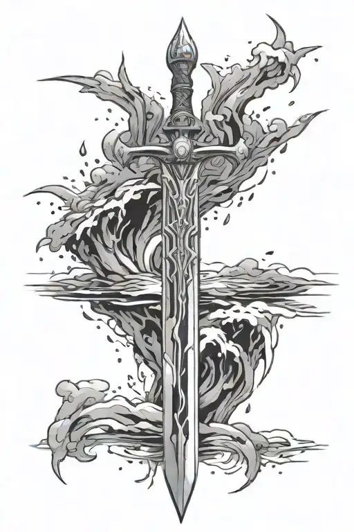 Master Sword Water Background