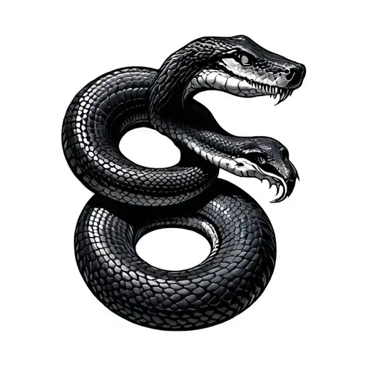 Snake Bites Its Own Tail Off