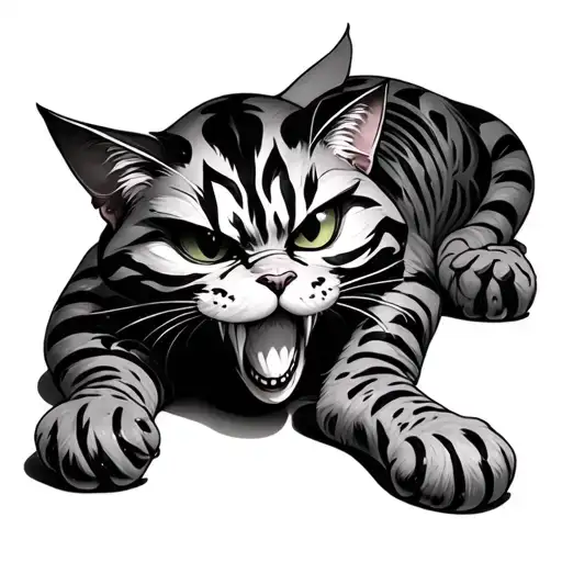 Scary Cheshire Cat Laying Down