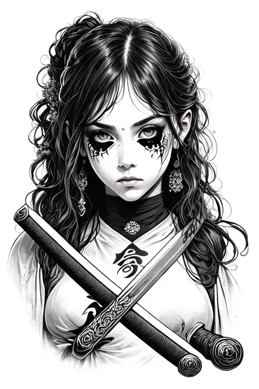 Blind Girl With Katana Sword