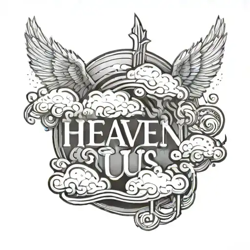 Heaven Clouds With Text 'Heaven Awaits Us'
