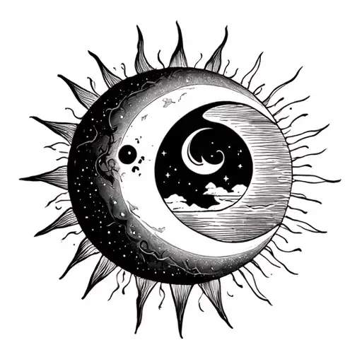 Sun That Sunset And Moon In Heaven