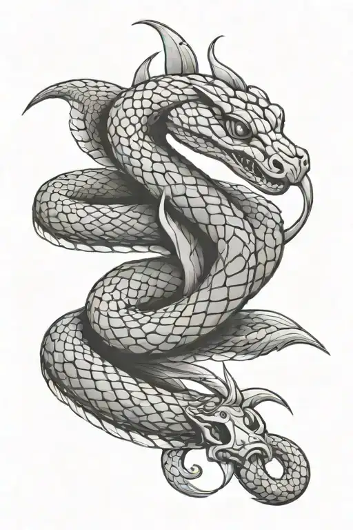 Snake With Scales With A Dagger In Its Side