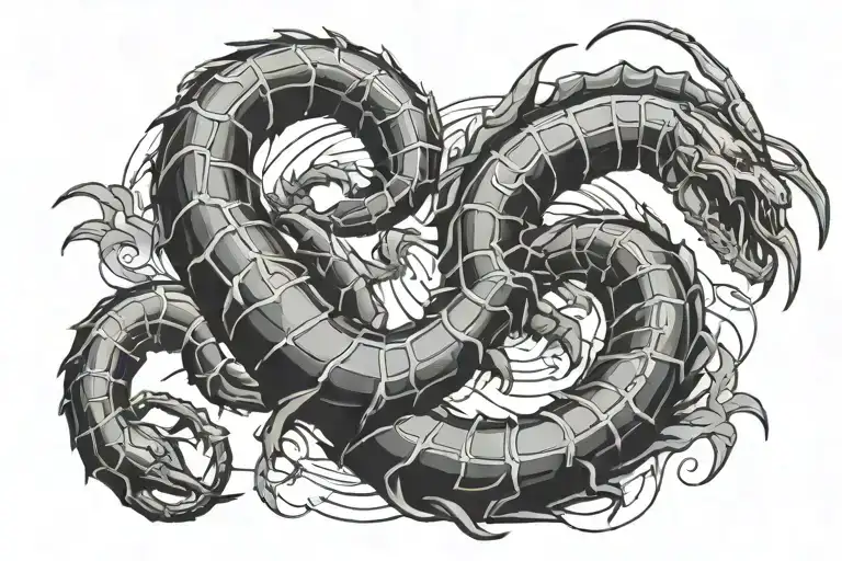 Ying And Yang In Brush Strokes In The Semblence Of A Scorpion