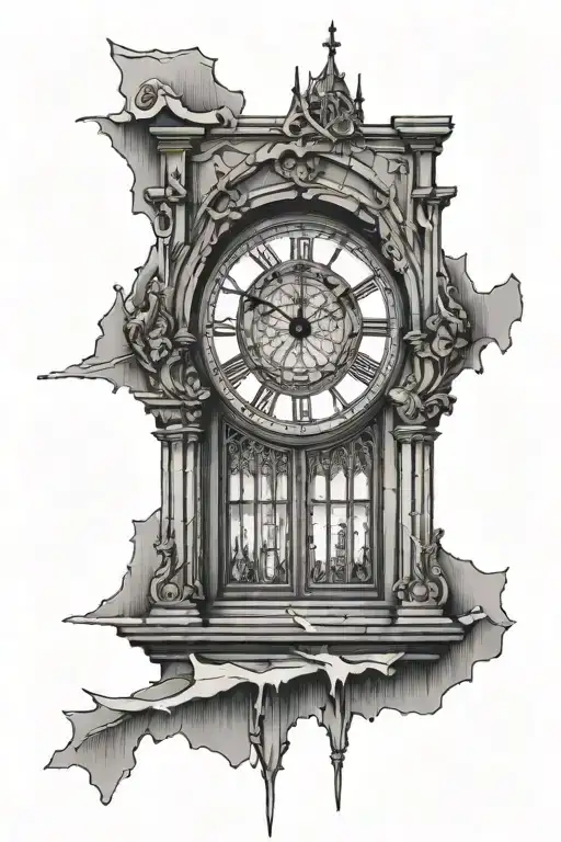 Gotchic Cathedral Window Clock Inside