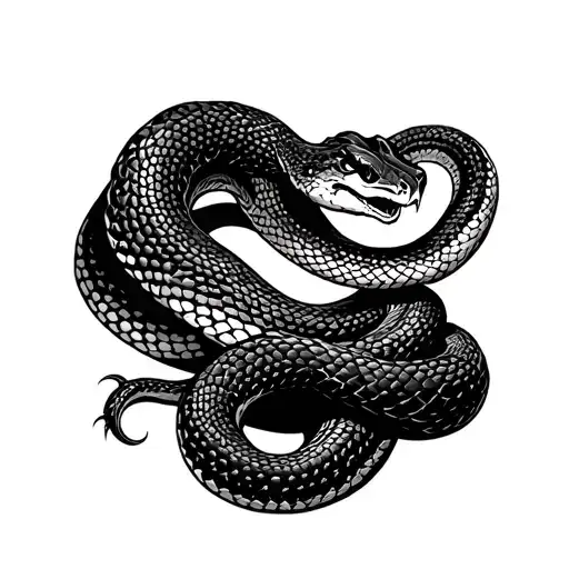 Snake That Around Arm And Onto Back