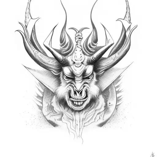 Baphomet And Big Natural Background
