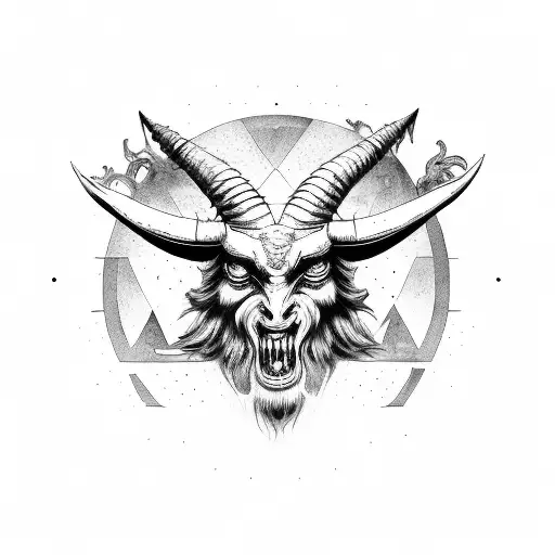 Baphomet And Big Natural Background