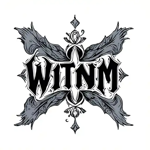 Wtnm Word With Cool Design