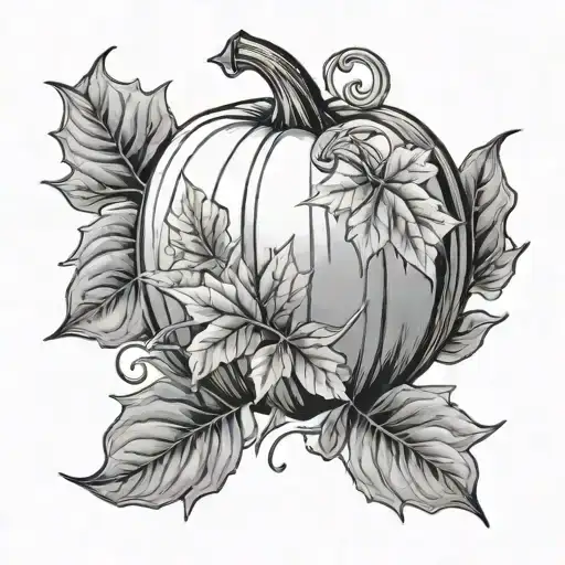 Pumpkin And Leaves