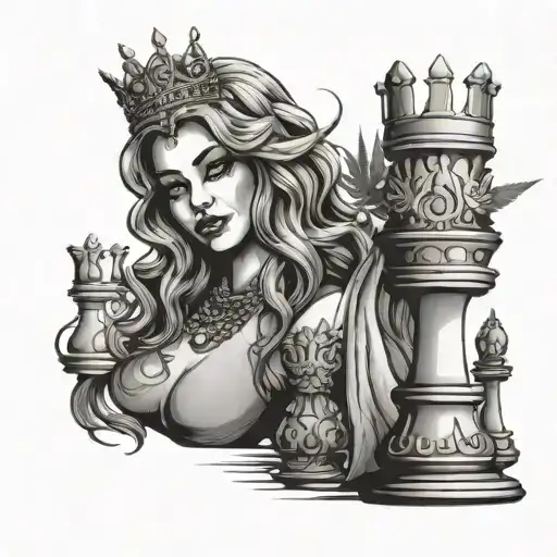 Cannabis Queen Chess Piece