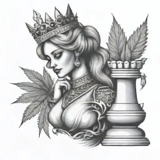 Cannabis Queen Chess Piece