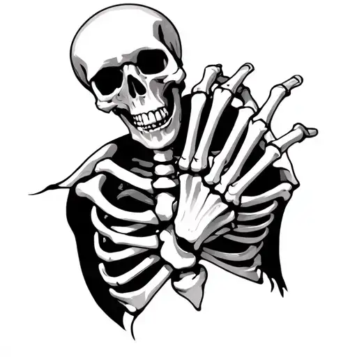 Skeleton Fingers Prying Opening My Left Rib Cage