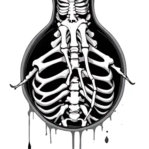 Skeleton Fingers Prying Opening My Ribcage From The Inside Blood And Tendons