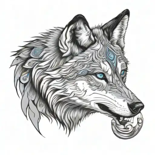 Wolf With Blue Eyes