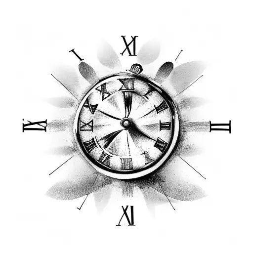 Clock With Ancient Greek And Time Gears
