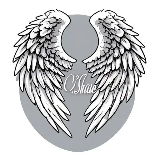 Angel Wings With Name O'shae
