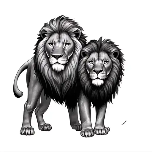 Father And Son Lion