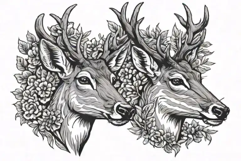 Dad And Son Deer Head