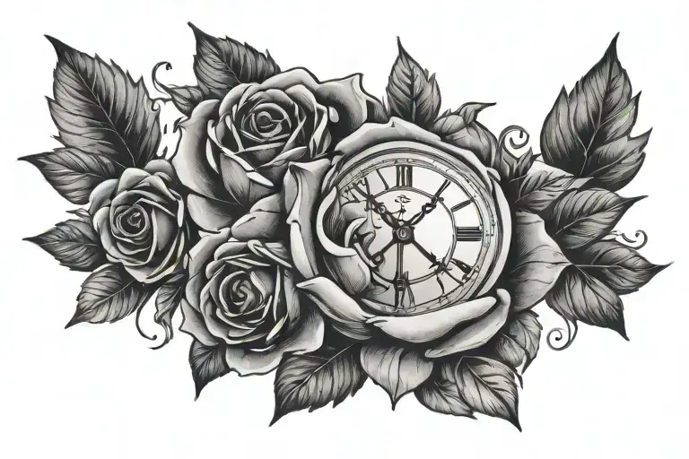 Roman Numeral And Rose