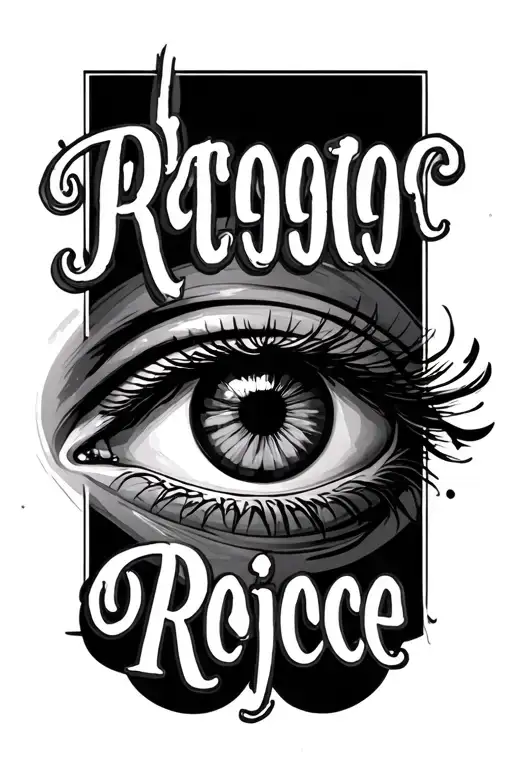 Eye With Text Rejoice